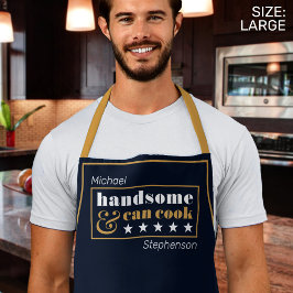 Schöne und Can Cook Mens Navy Blue Vatertag Schürze