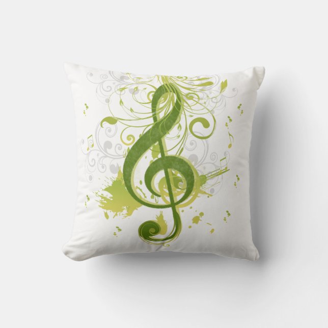 Schöne und coole Musiknoten mit Spritzer Kissen (Vorderseite)