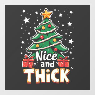 Schöne und dick Funny Weihnachtsbaum Xmas Fensteraufkleber