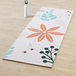 Schöne und elegante Ditsy-Blume und Blätter | Yogamatte
