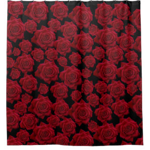 Schöne und elegante Rote Rose Duschvorhang