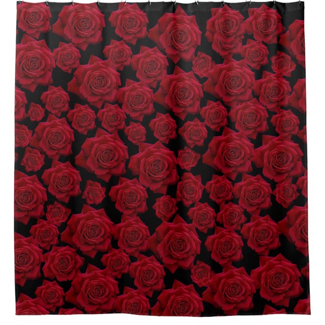 Schöne und elegante Rote Rose Duschvorhang (Vorderseite)