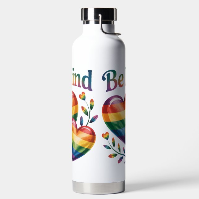 Schöne und Elegante Sei nette Regenbogenflagge Pri Trinkflasche (links)