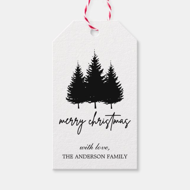 Schöne und elegante Weihnachten Personalisiert Geschenkanhänger (Vorderseite)