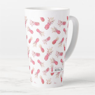 Schöne und exotisch rosa Ananas Aquarell Milchtasse