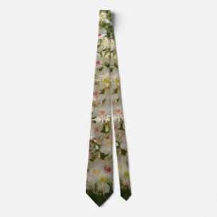 Schöne und farbenfrohe Blume Krawatte