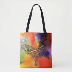 Schöne und farbenfrohe Butterfly Tote Tasche