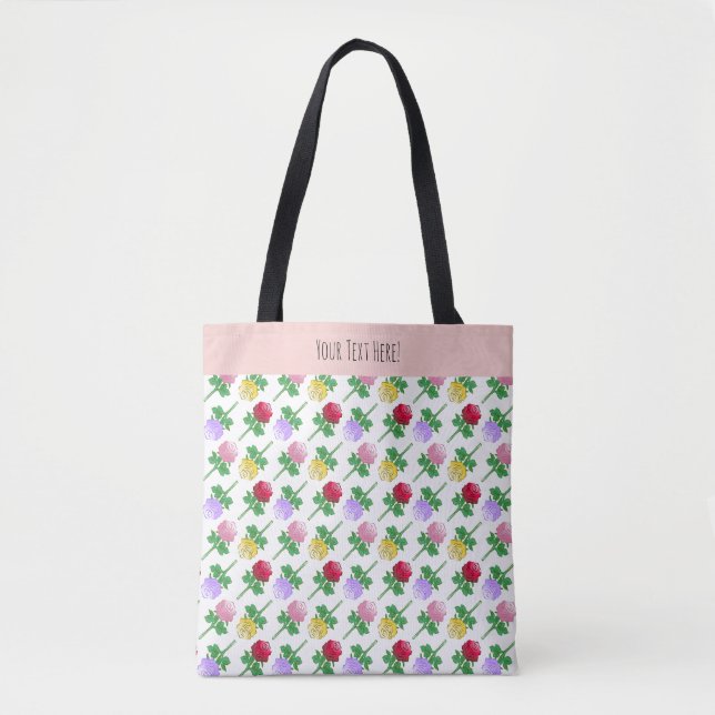 Schöne und farbenfrohe Rosen Tasche (Vorderseite)