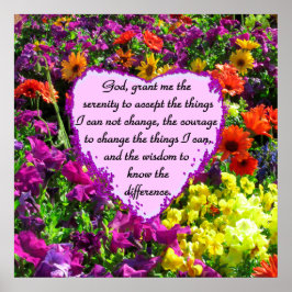 SCHÖNE UND FARBHAFTE WILDBLUME SERENITY PRAYER POSTER