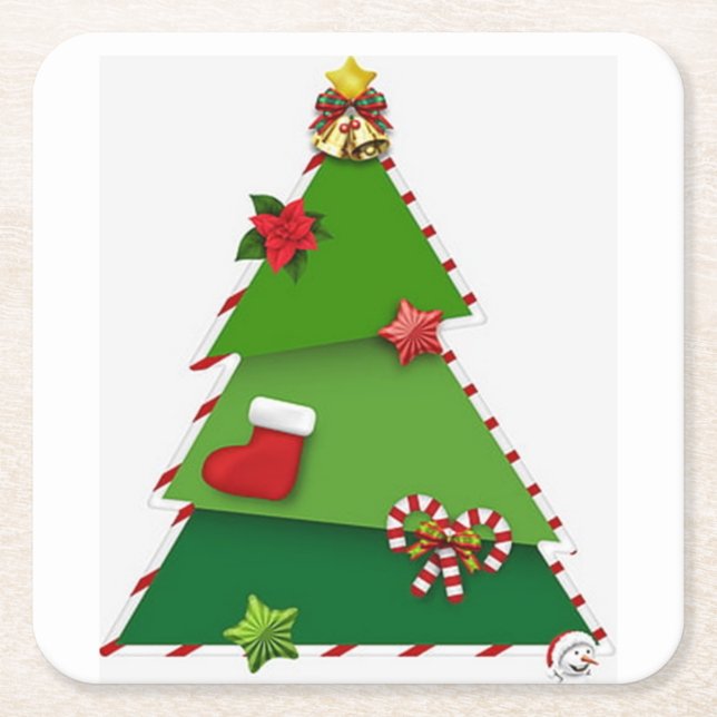 SCHÖNE UND NIEDLICHE CHRISTMAS BAUM UNTERSETZER (Vorderseite)