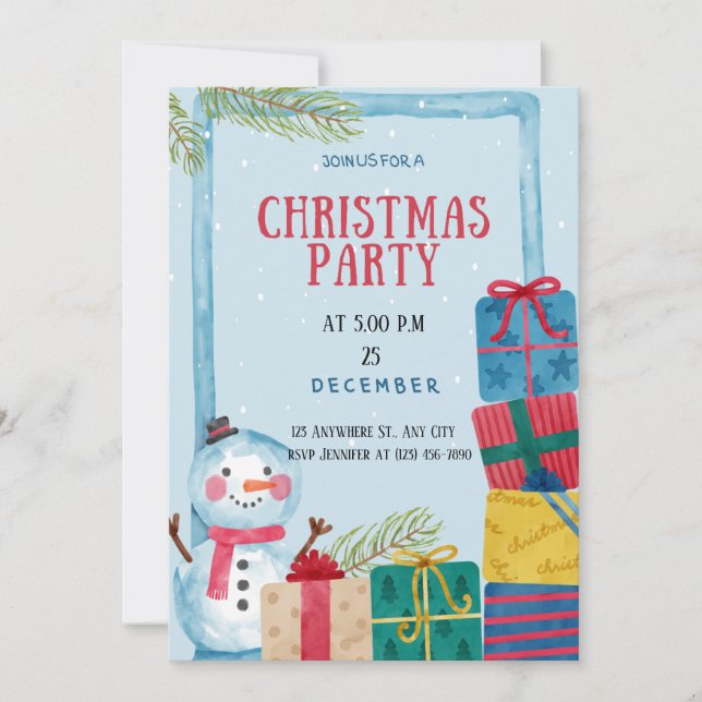 Schöne und ungewöhnliche Weihnachtsfeier-Party Ein Einladung (Vorderseite)
