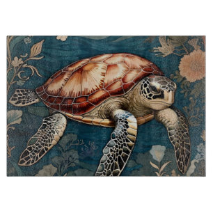 Schöne Unterwasser-Schildkröte Schneidebrett