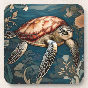 Schöne Unterwasserschildkröte Getränkeuntersetzer