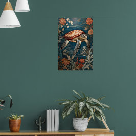 Schöne Unterwasserschildkröte Poster
