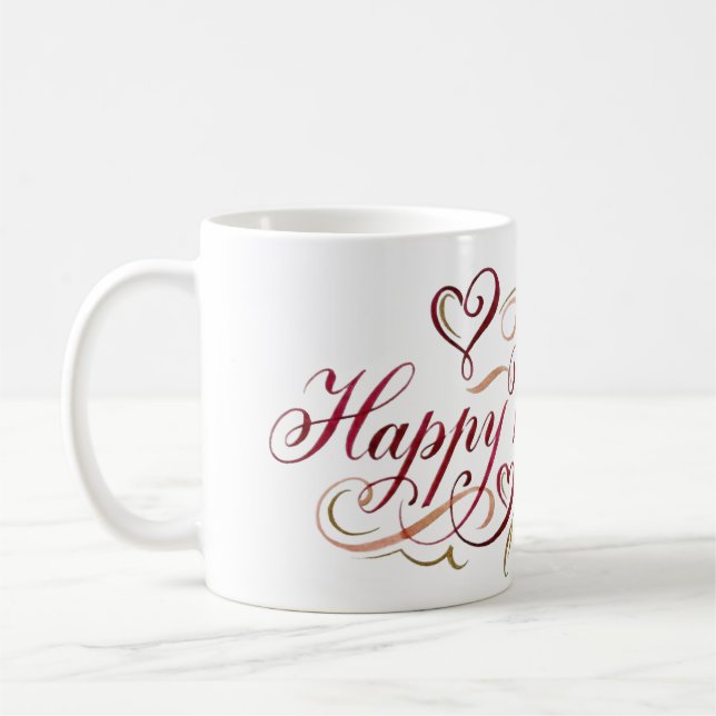 Schöne Valentinstag-Kalligrafie Kaffeetasse (Links)