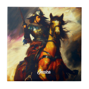 Schöne Valkyrie am Horseback Fliese