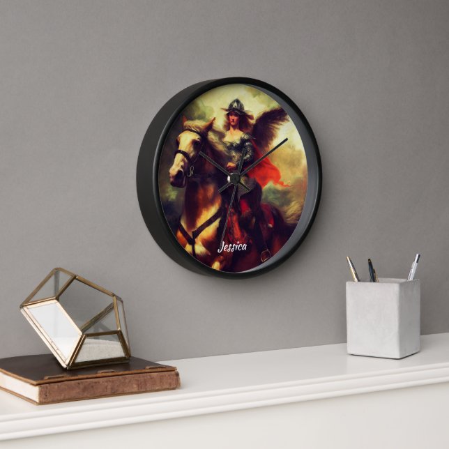 Schöne Valkyrie am Horseback Uhr (Büro)