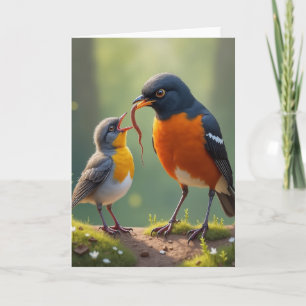 Schöne Vatertag-Vogelfütterungskarte Karte