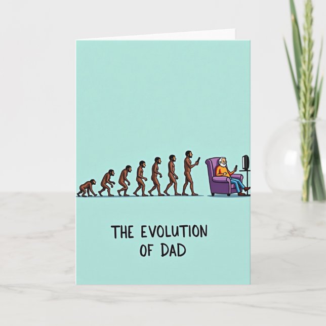 Schöne Vatertags-Evolutionskarte Karte (Vorderseite)