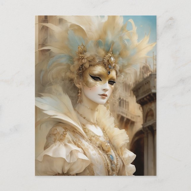 Schöne venezianische Karnevalsmaske Postkarte (Vorderseite)