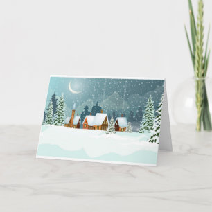Schöne verschneite Winterlandschaft Karte