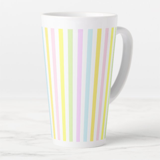 Schöne vertikale Streifen in Pastellfarben Milchtasse (Rechte Ecke)