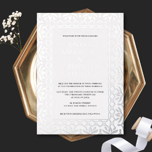 Schöne Verzierte indische Rahmen Hochzeit REAL Folieneinladung