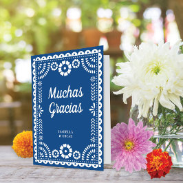 Schöne Verzierte Papel Picado Hochzeit Dankeskarte