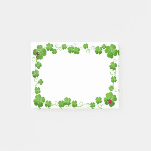 Schöne vierblättrige Kleeblätter & Marienkäfer Pos Post-it Klebezettel