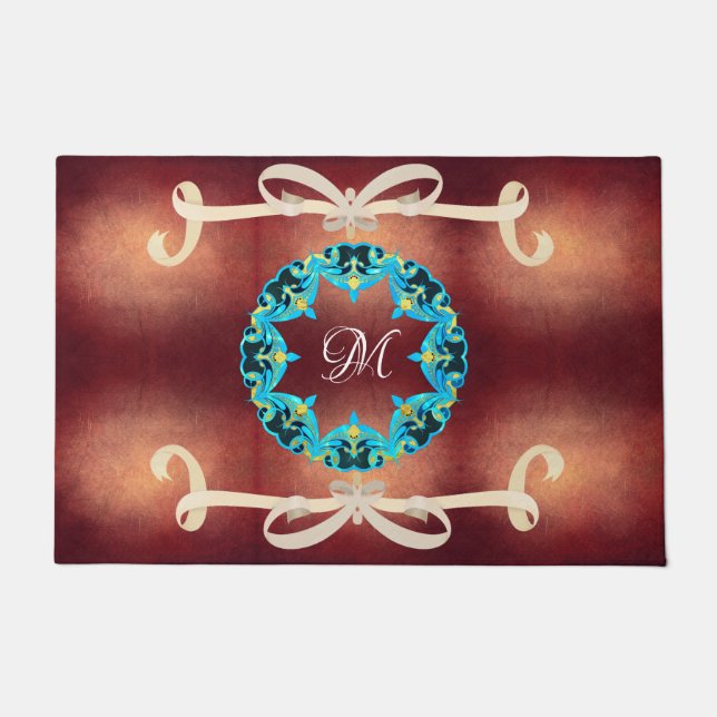 Schöne Viktorianische Bow-Krawatte mit Monogramm Fußmatte (Vorderseite)