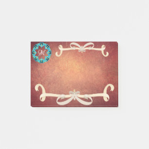 Schöne Viktorianische Bow-Krawatte mit Monogramm Post-it Klebezettel