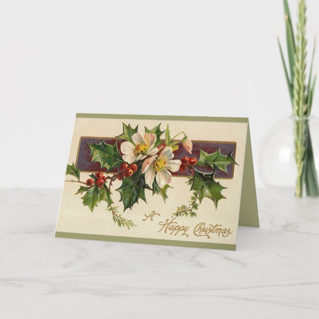 Schöne Viktorianische Weihnachtskarte Feiertagskarte (Vorderseite)