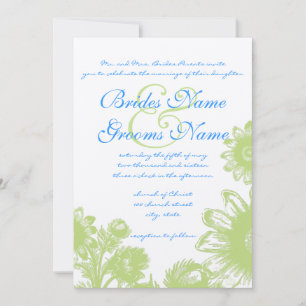 Schöne Vintage Blume Hochzeit Einladung
