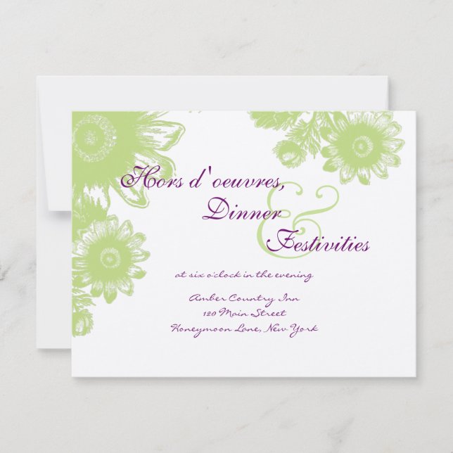 Schöne Vintage Blume Hochzeitskarten Einladung (Vorderseite)
