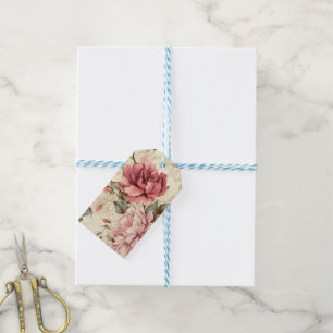 Schöne Vintage Blume in Pastellmuster Party Geschenkanhänger