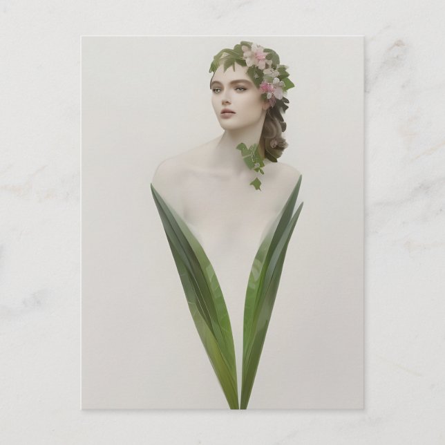 Schöne Vintage Blume Postkarte (Vorderseite)