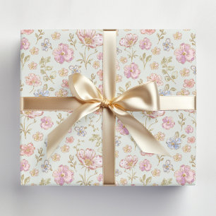 Schöne Vintage-Blumen Blumenmuster Geschenkpapier