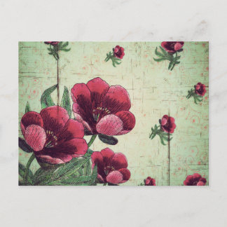 Schöne Vintage-Blumen-Collage Postkarte