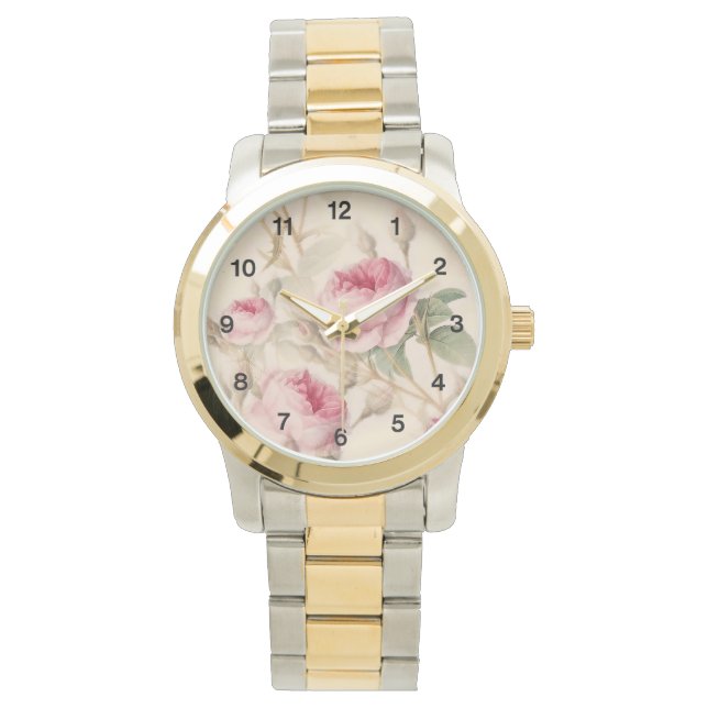Schöne Vintage Blüte Armbanduhr (Vorderseite)