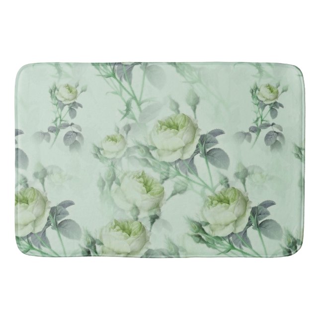 Schöne Vintage Blüte Badematte (Vorderseite)