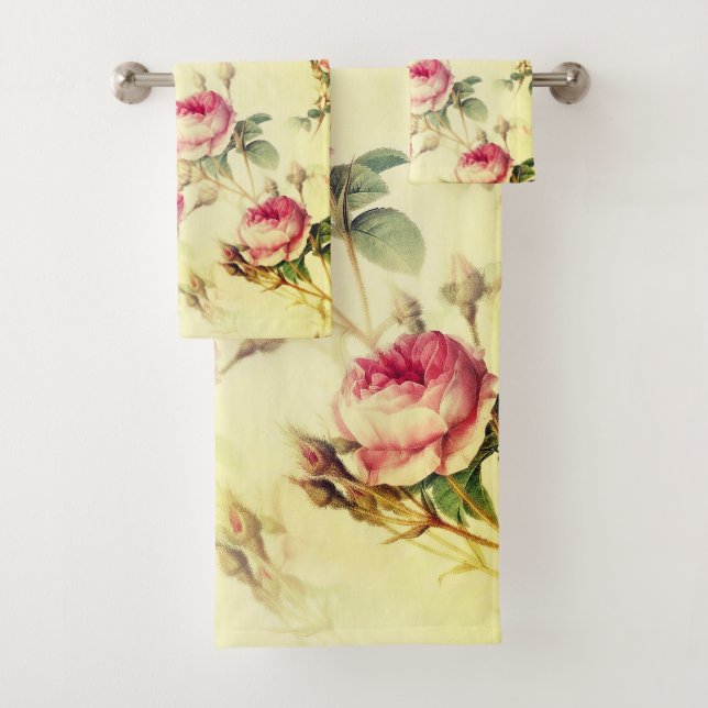 Schöne Vintage Blüte Badhandtuch Set (Insitu)