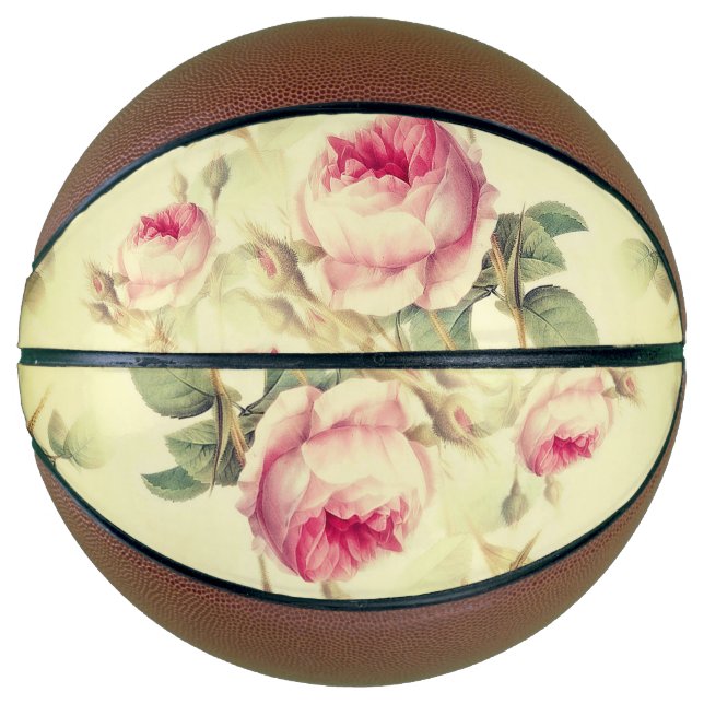Schöne Vintage Blüte Basketball (Vorderseite)