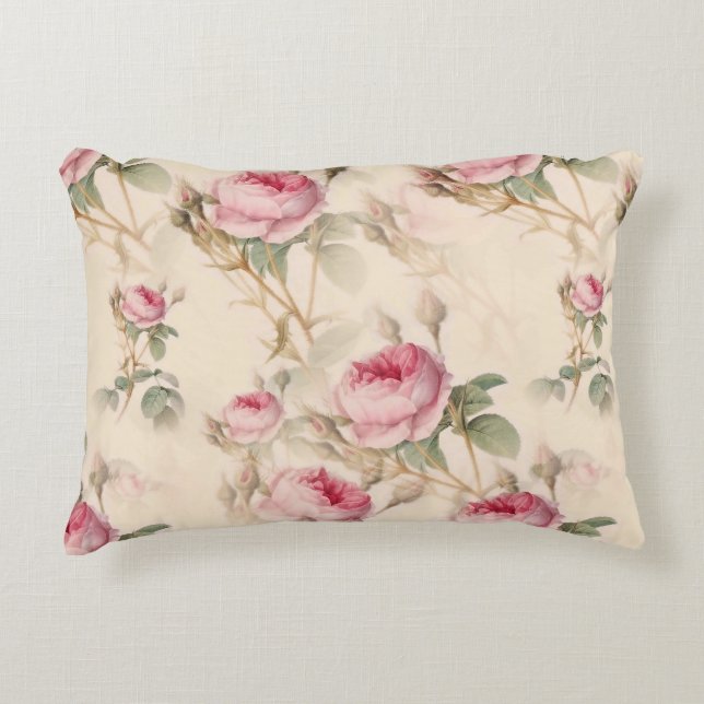 Schöne Vintage Blüte Dekokissen (Vorderseite)