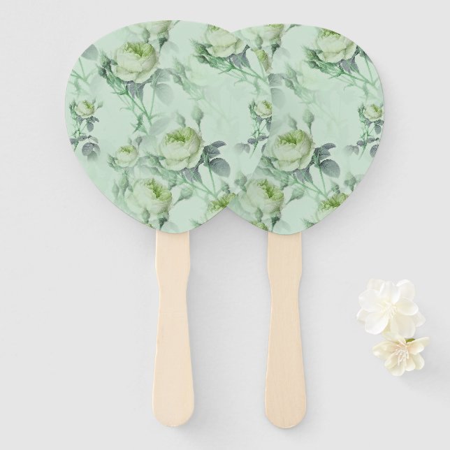 Schöne Vintage Blüte Fächer (Vorne und Hinten)