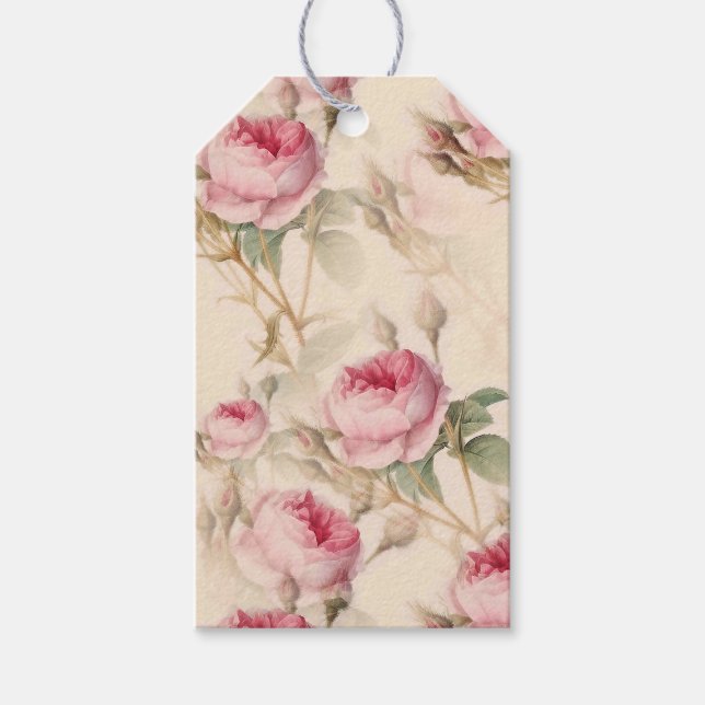 Schöne Vintage Blüte Geschenkanhänger (Vorderseite)