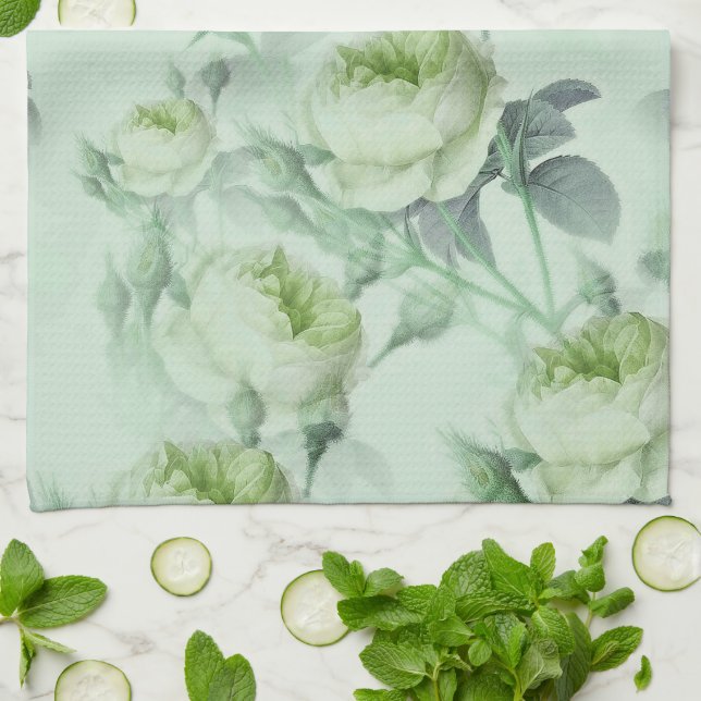 Schöne Vintage Blüte Geschirrtuch (Gefaltet)