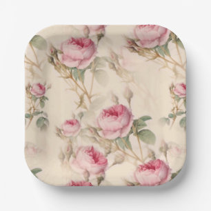 Schöne Vintage Blüte Pappteller