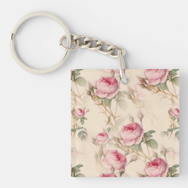 Schöne Vintage Blüte Schlüsselanhänger (Vorderseite)