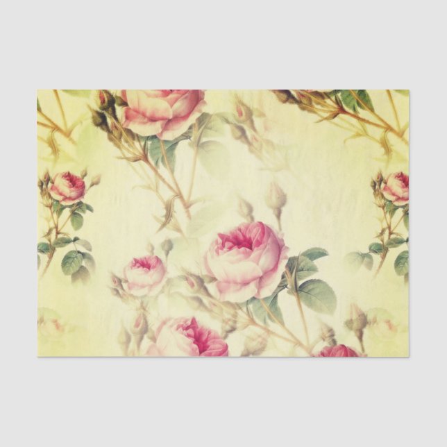 Schöne Vintage Blüte Seidenpapier (Vorderseite)