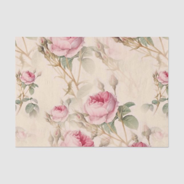 Schöne Vintage Blüte Seidenpapier (Vorderseite)